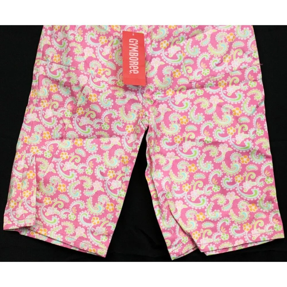 NWT 2006 Gymboree Palm Springs Pink Paisley Bermuda Shorts Flowers sz 7